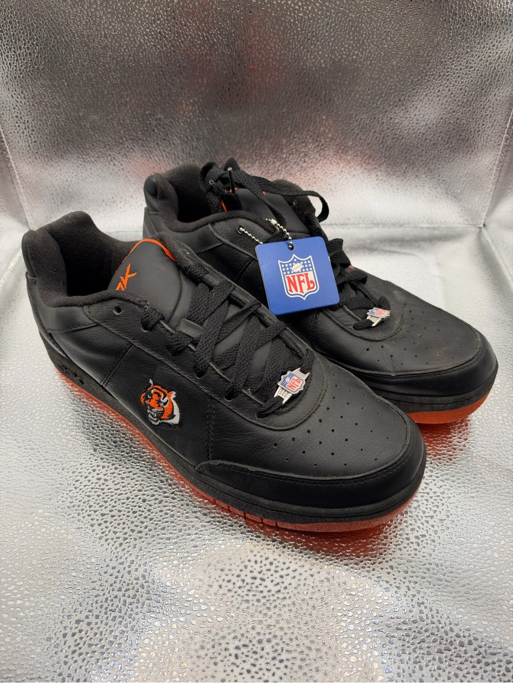 VTG Reebok Black Cincinnati Bengals Who Dey Shoes Men’s 11.5 Sneakers NFL